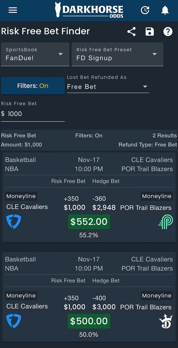 Prophet Exchange Risk Free Bet